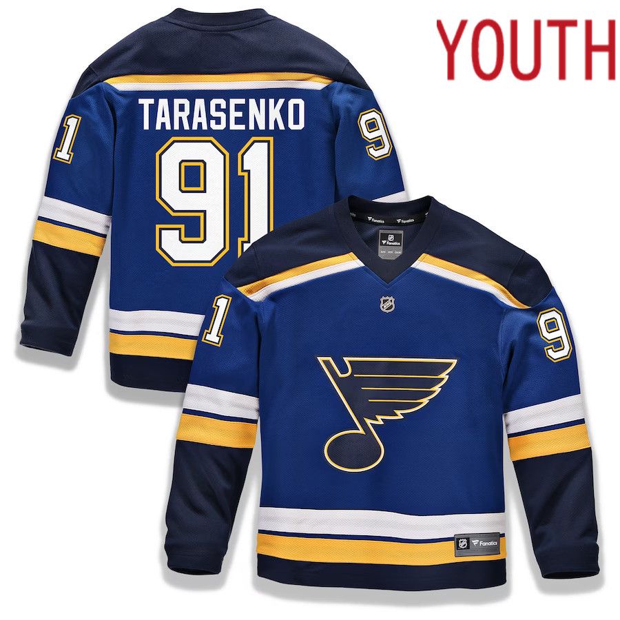 Youth St. Louis Blues #91 Vladimir Tarasenko Fanatics Branded Blue Replica Player NHL Jersey->women nhl jersey->Women Jersey